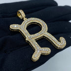 Initial R Old English Diamond Pendant - additional product view 3