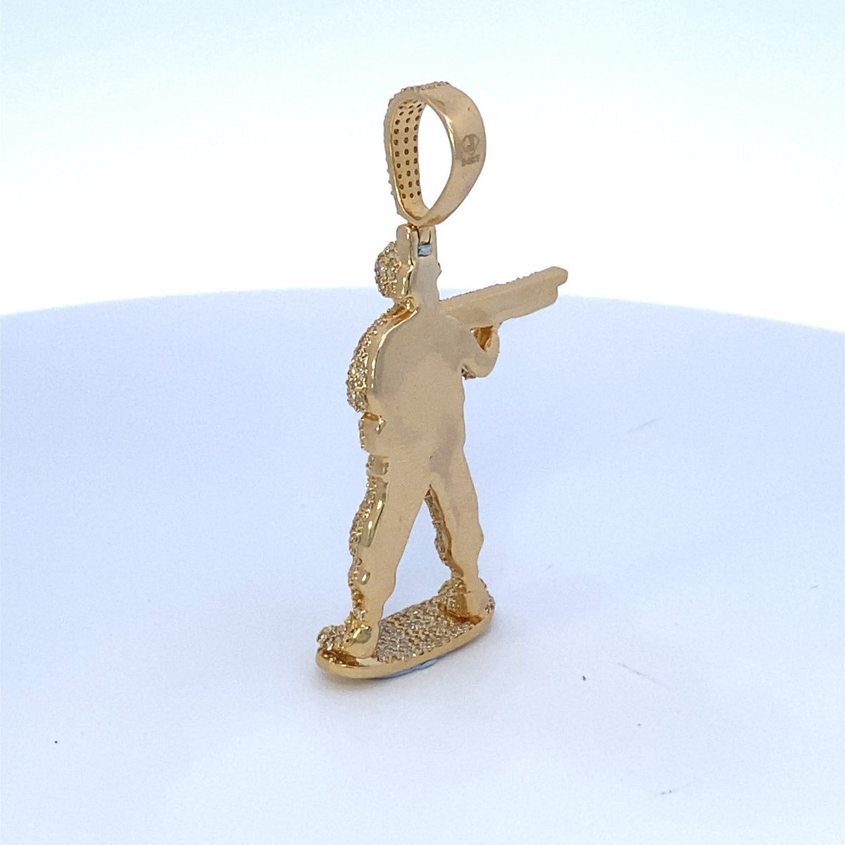 14K Gold Soldier Diamond Pendant - additional product view 5