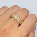 14K Gold Stacked Pave Infinity Diamond Ring Band in yellow gold - close-up product photo