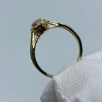 14K Yellow Gold Circle Diamond Engagement Ring - additional product view 4