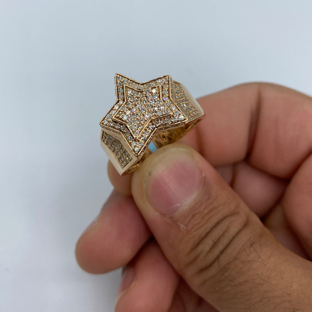 14K Gold Rose Star Diamond Ring - additional product view 2