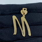 14K Gold Initial M Script Heart Diamond Pendant - additional product view 5
