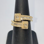 10K Gold Square Diamond Baguette Wrap Ring - additional product view 4