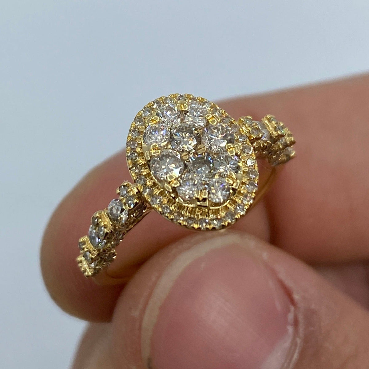 14K Gold Oval Diamond Engagement Ring - additional product view 3