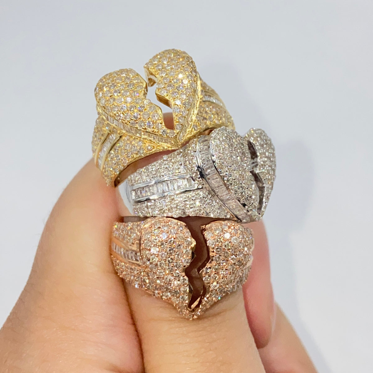 14K Gold Broken Heart Diamond Baguette Ring - additional product view 2