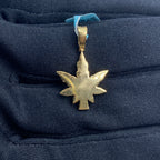14K Yellow Gold Weed Diamond Pendant - additional product view 4