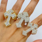 10K Gold Bold Cross Diamond Ring - additional product view 2