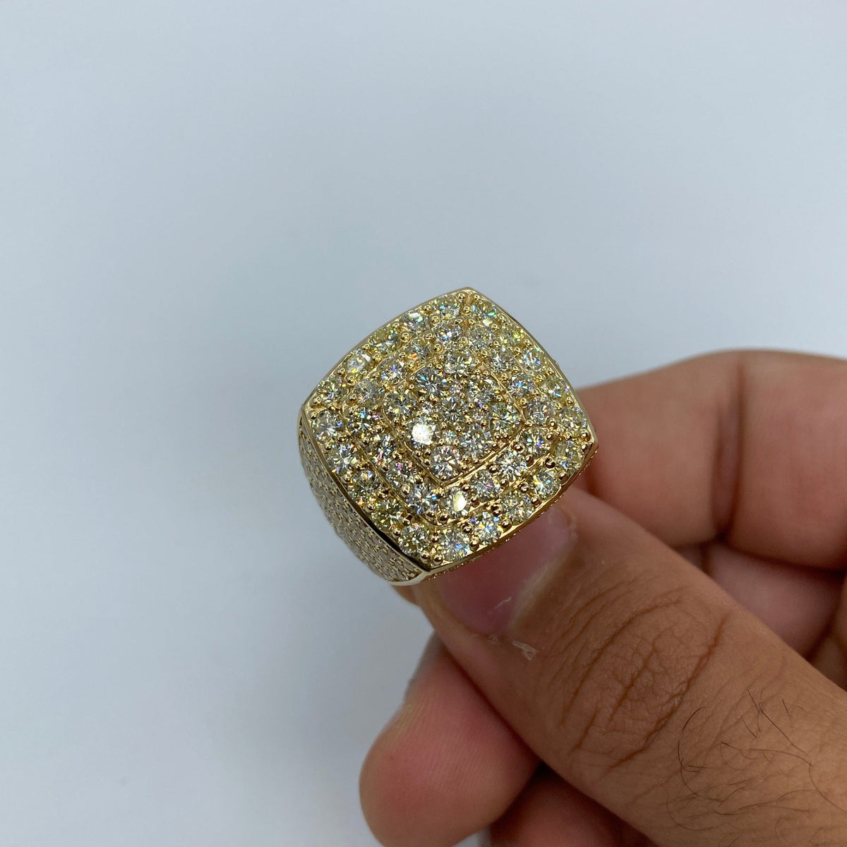 14K Gold Square Jumbo Italian Diamond Ring - additional product view 2