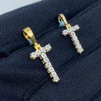 14K Gold Single Stone Initial T Diamond Pendant - additional product view 4