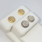 14K Gold 8mm Circle Diamond Earrings - additional product view 7