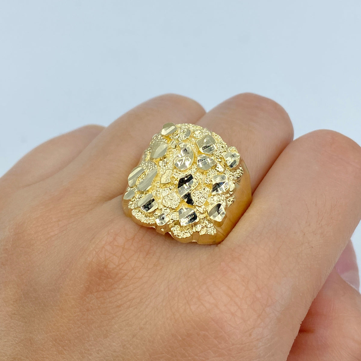 10K Gold Nugget Ring, 18.3mm - close-up product photo