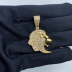 14K Gold Lion Head Diamond Pendant - additional product view 2