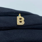 14K Gold Initial B Bubble Diamond Pendant - additional product view 4