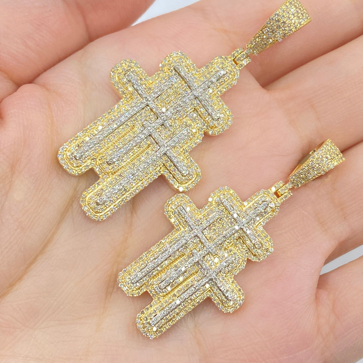 10K Gold Trilogy Cross Diamond Pendant - additional product view 4