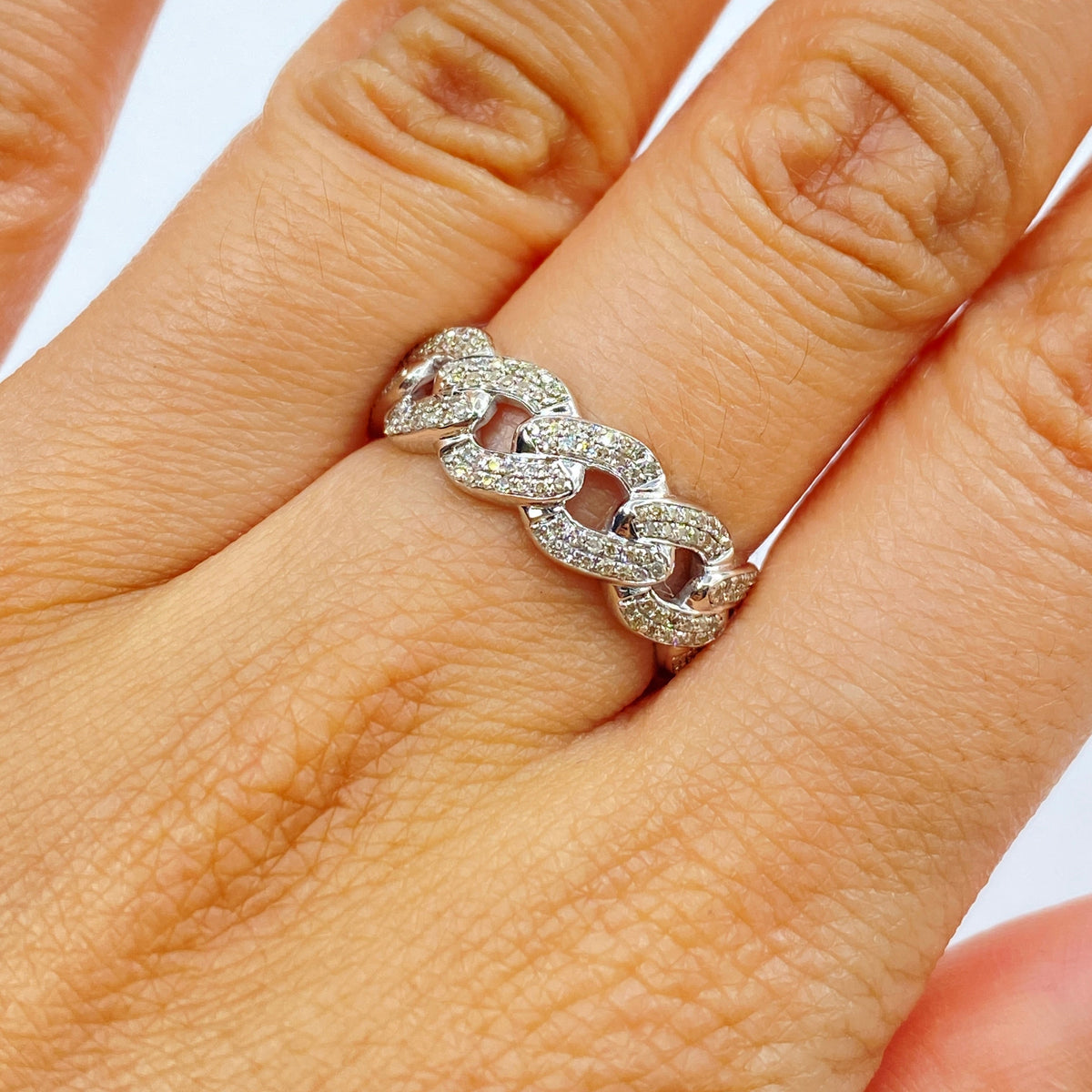 10K Gold Cuban Link Diamond Ring - additional product view 3