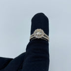 14K Gold Halo Circle with Large Center Stone Diamond Ring - additional product view 2