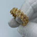 14K Gold Eternity Cuban Thorn Diamond Ring in yellow gold - close-up product photo