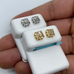 14K Gold Square Box Diamond Baguette Earrings 0.35 Ct - additional product view 5
