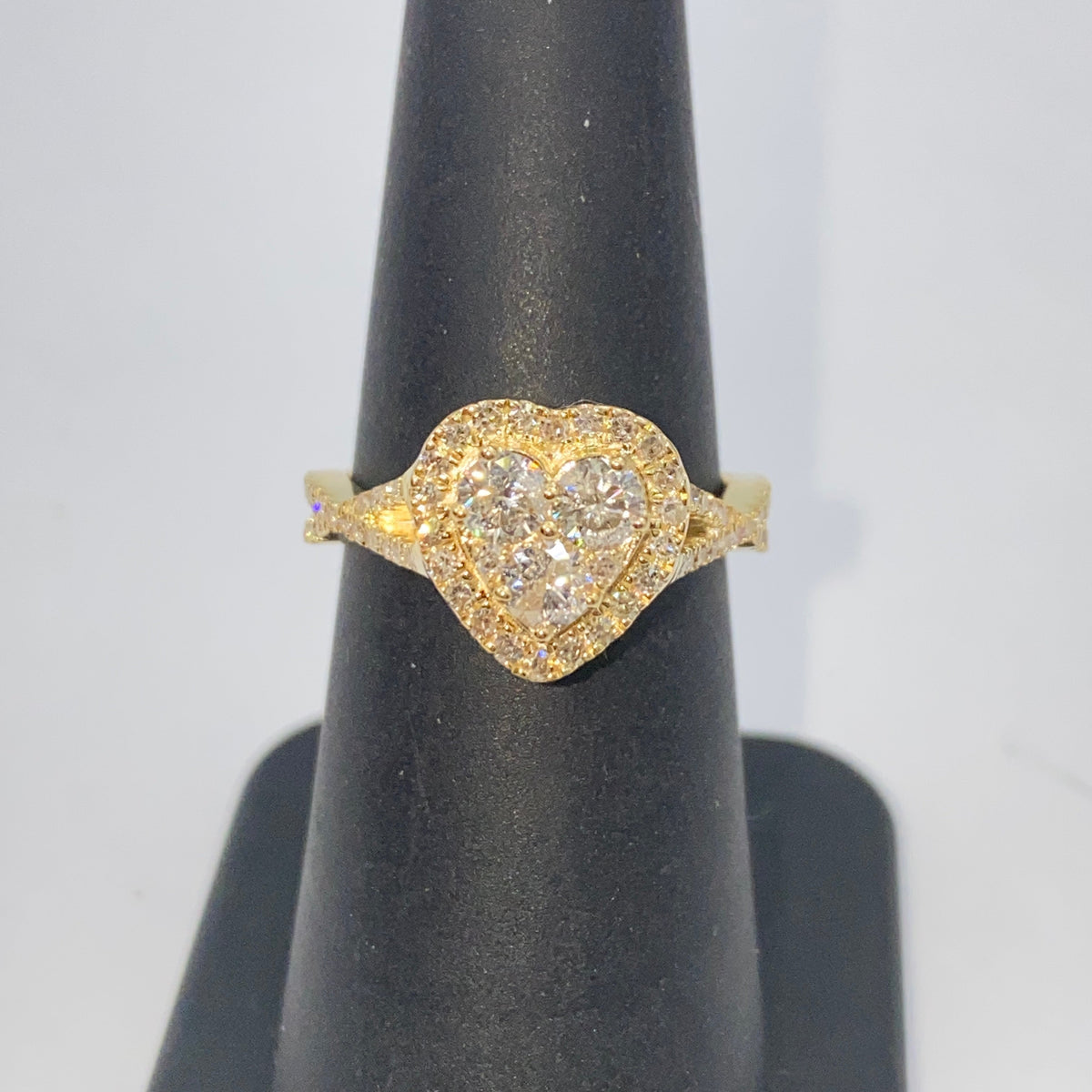 14K Gold Heart Shaker Diamond Ring - additional product view 6