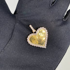 10K Yellow Gold Diamond Heart Plate Pendant - additional product view 2
