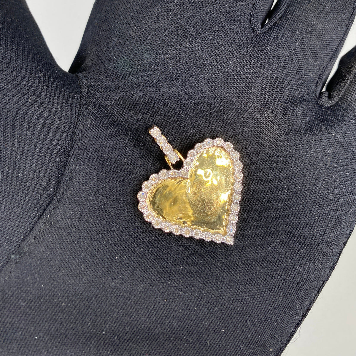 10K Yellow Gold Diamond Heart Plate Pendant - additional product view 2