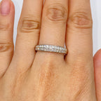 Platinum Double Row Diamond Band Ring - additional product view 3
