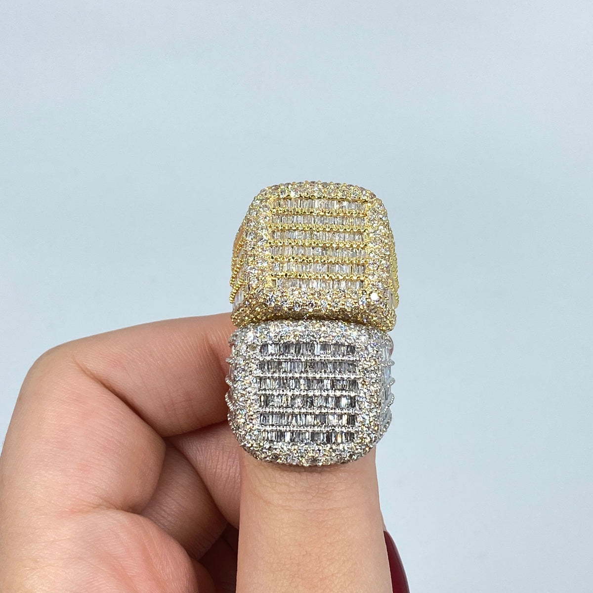 14K Gold Jumbo Stacked Diamond Baguette Ring - additional product view 3