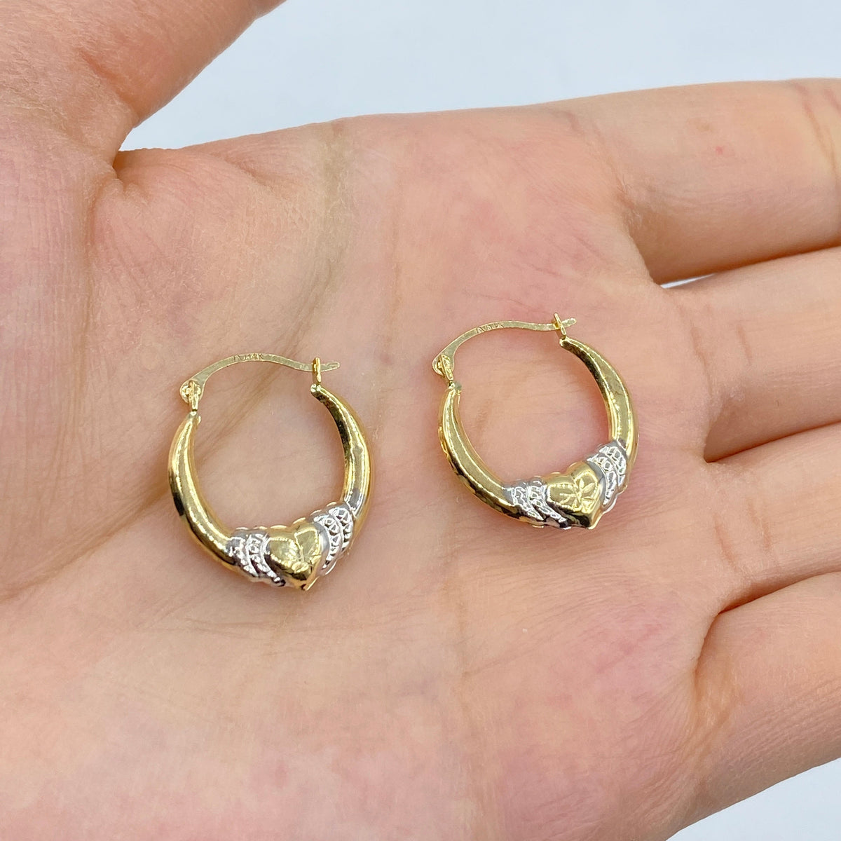 14K Gold Heartbreaker Hoop Earrings - additional product view 2