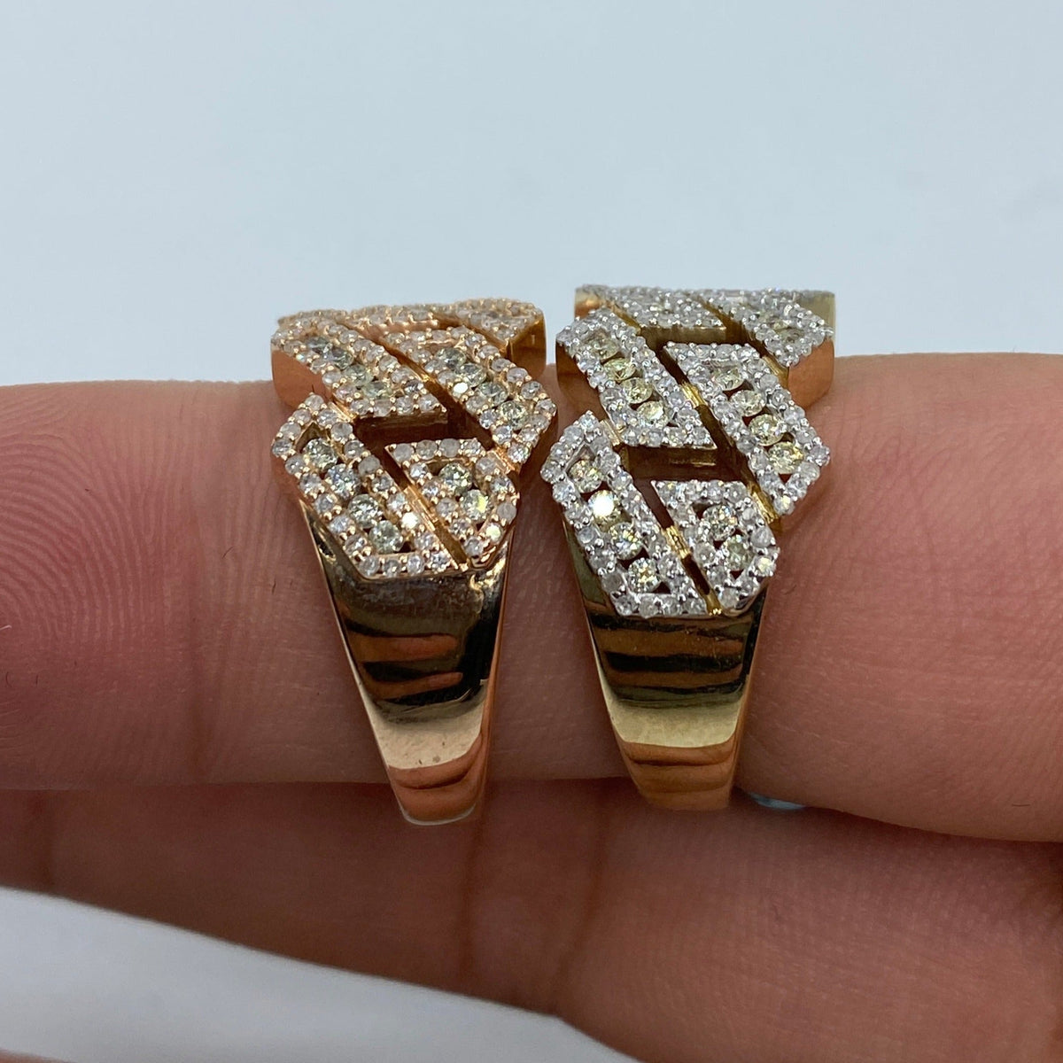 14K Gold 13mm Hawaiian Cuban Link Diamond Ring - additional product view 6