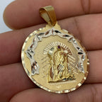 14K Gold Saint Caridad Del Cobre Round Medallion Pendant 1.75 in - additional product view 3