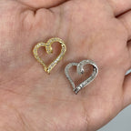 14K Gold Ribbon Heart Diamond Baguette Pendant - additional product view 2