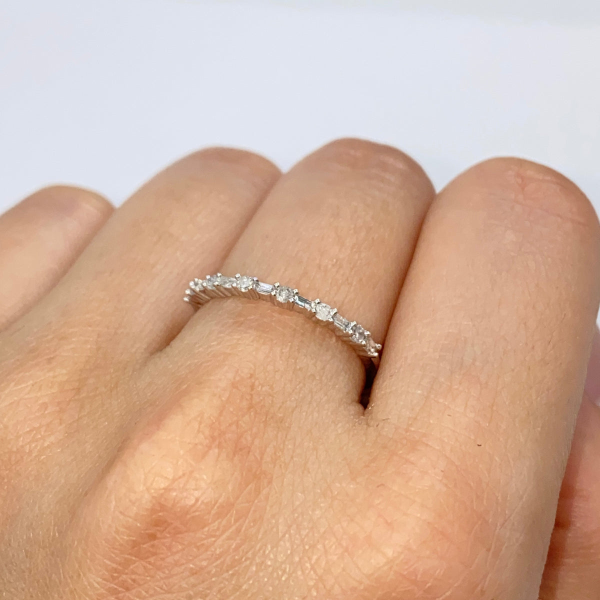 14K Gold Diamond Baguette Band Ring - additional product view 2