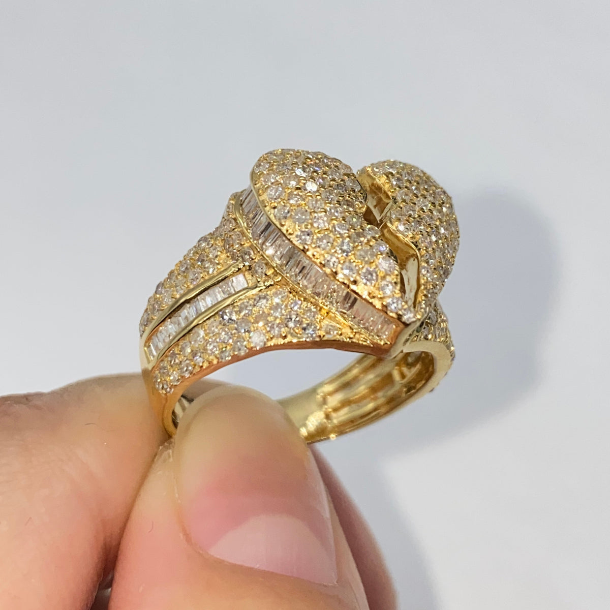 14K Gold Broken Heart Diamond Baguette Ring - additional product view 8