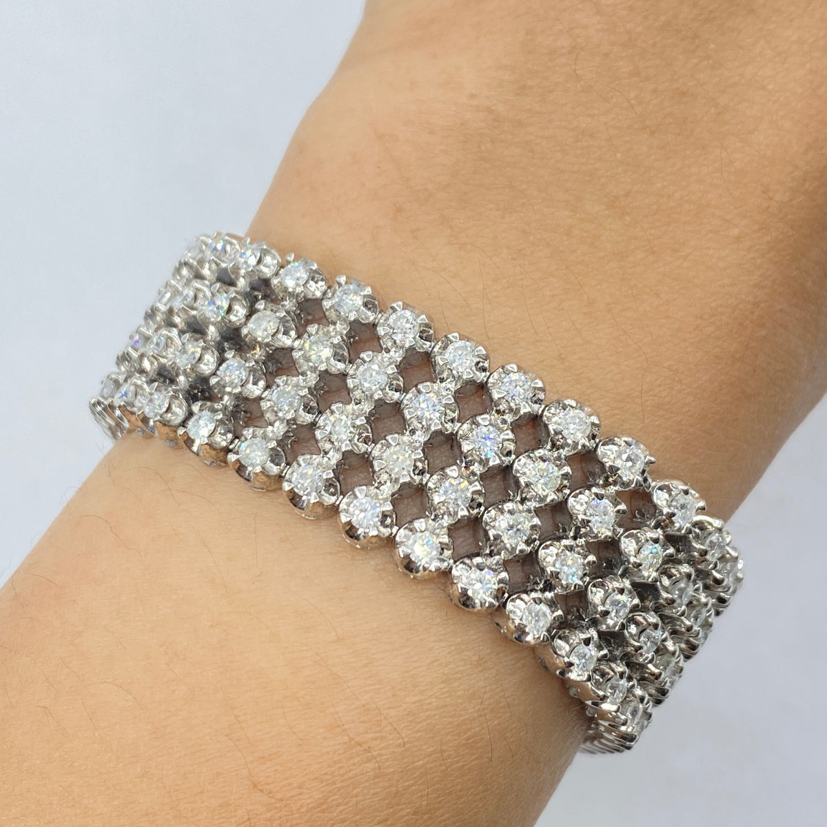 10K Gold Stacked Tennis Diamond Bracelet 8 in - additional product view 2