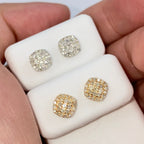 14K Gold 7mm Rounded Square Diamond Earrings - additional product view 5