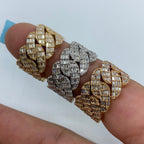 14K Gold 13mm Snake Cuban Link Diamond Baguette Ring - additional product view 8