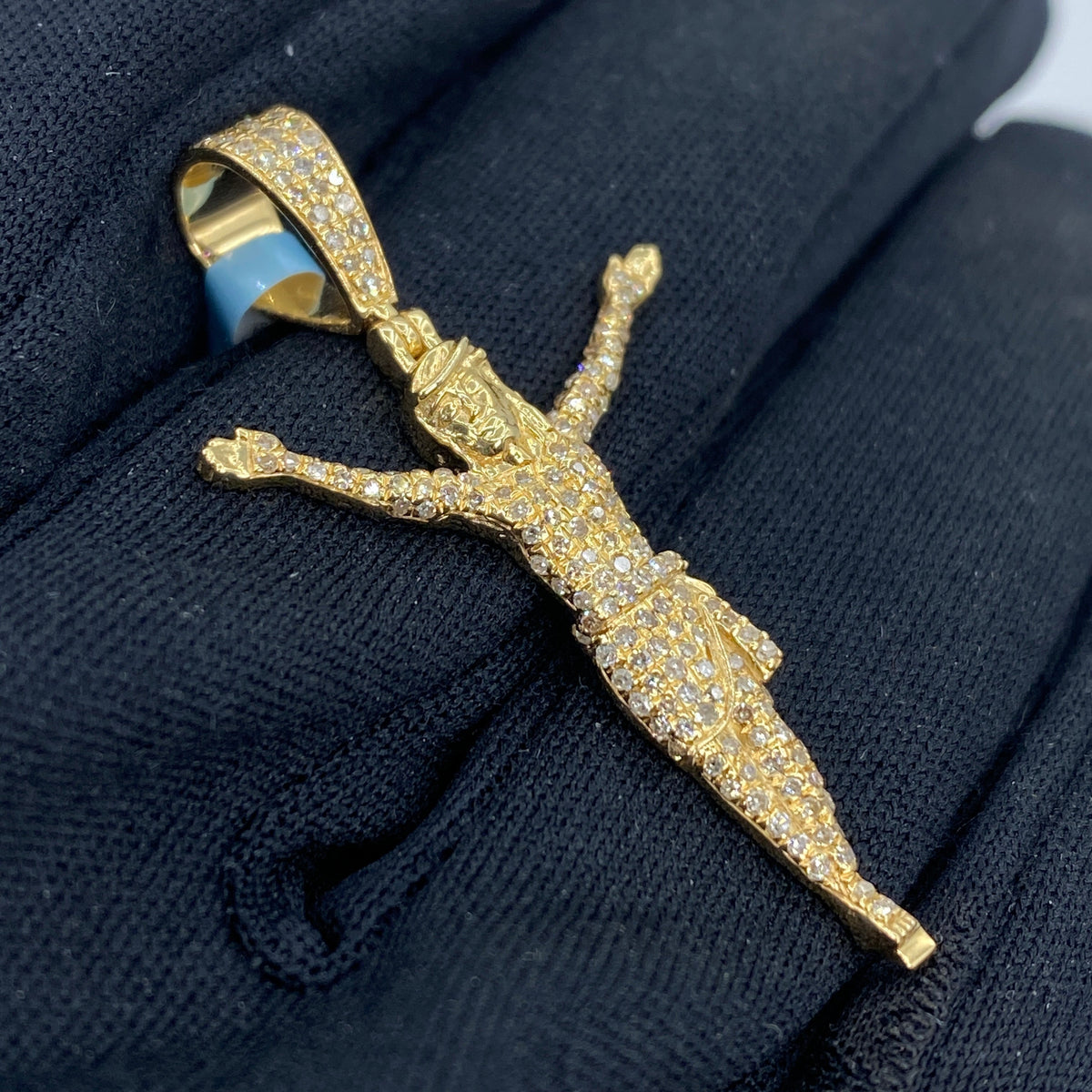 14K Gold Crucified Jesus Diamond Pendant - additional product view 3