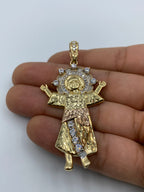 14K Gold Baby Jesus Pendant 2.75 in - additional product view 4