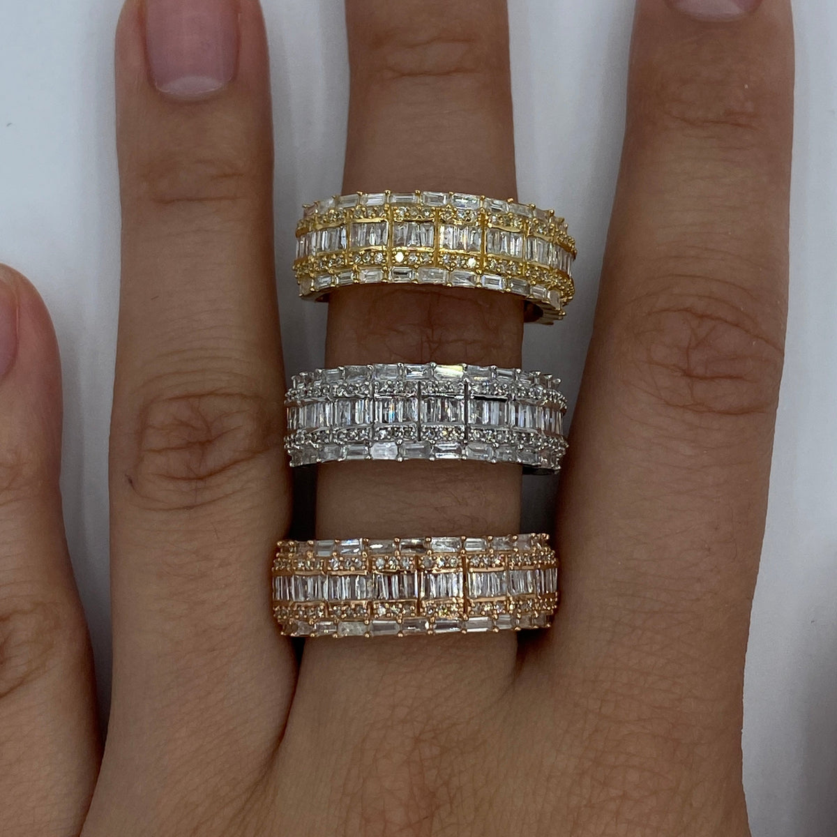 14K Gold Crown Diamond Baguette Ring - additional product view 2