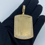 14K Gold Rectangle Diamond Baguette Picture Photo Pendant - additional product view 2