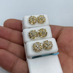 14K Gold Circle Spiral Diamond Baguette Earrings - additional product view 4