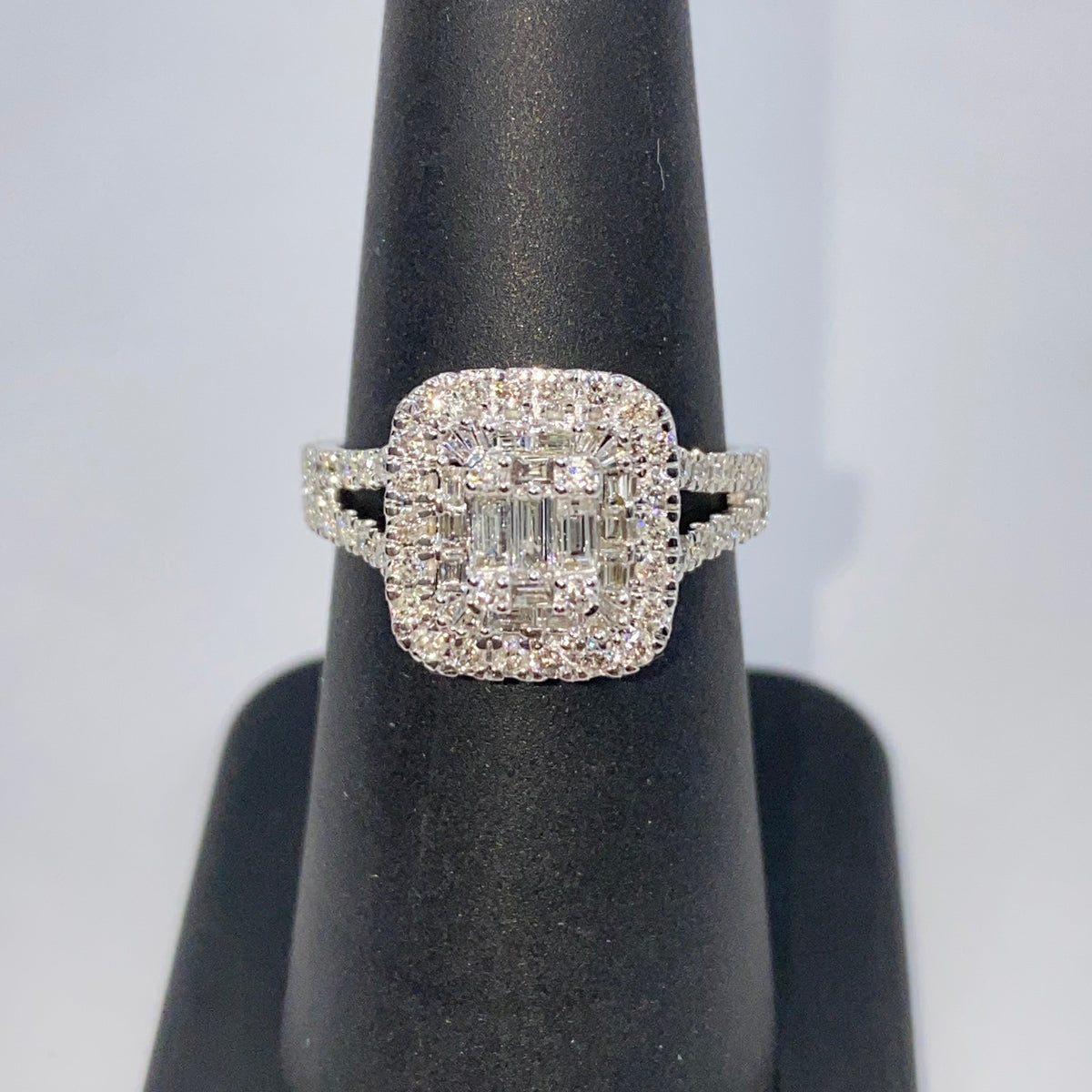 14K Gold Cake Square Diamond Baguette Ring - additional product view 7