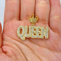 10K Gold Royalty Name Plate Diamond Pendant - close-up product photo