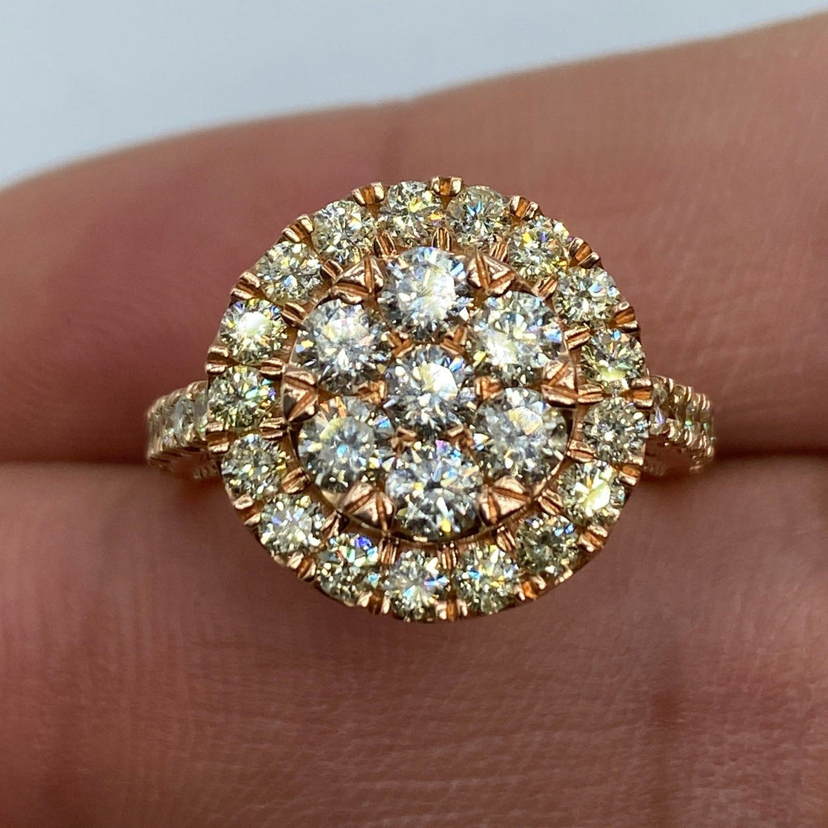14K Rose Gold Circle Diamond Engagement Ring - additional product view 4