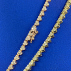 10K Gold Heart Tennis Chain Diamond Necklace - additional product view 4