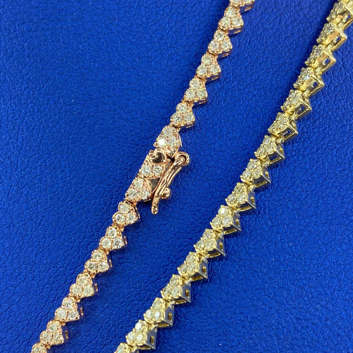 10K Gold Heart Tennis Chain Diamond Necklace - additional product view 4