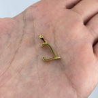 10K Gold Cursive L Initial Diamond Pendant - additional product view 4