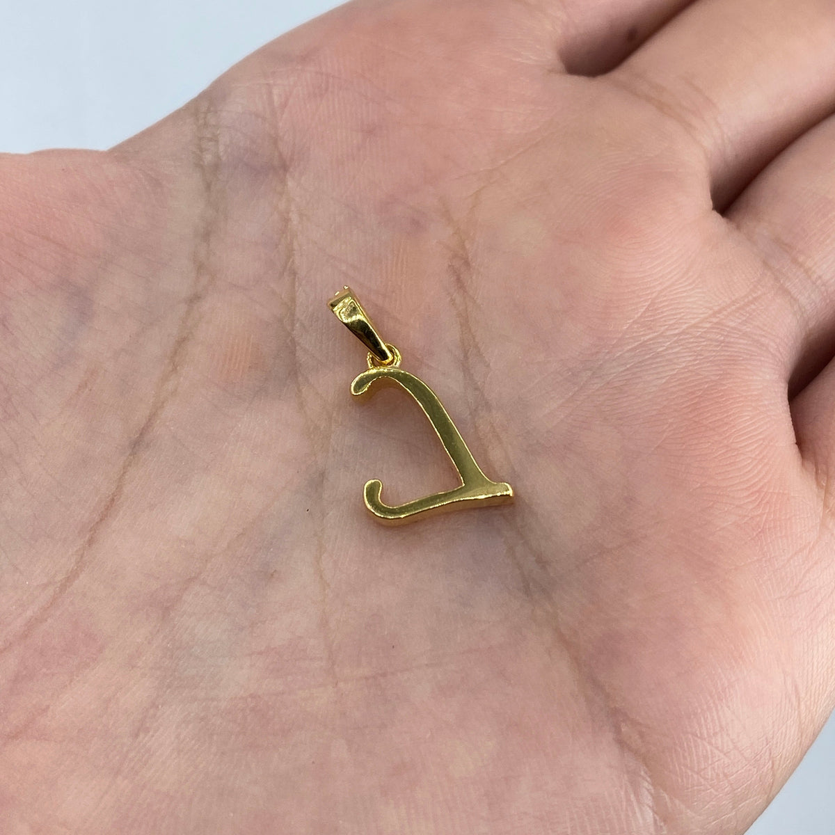 10K Gold Cursive L Initial Diamond Pendant - additional product view 4