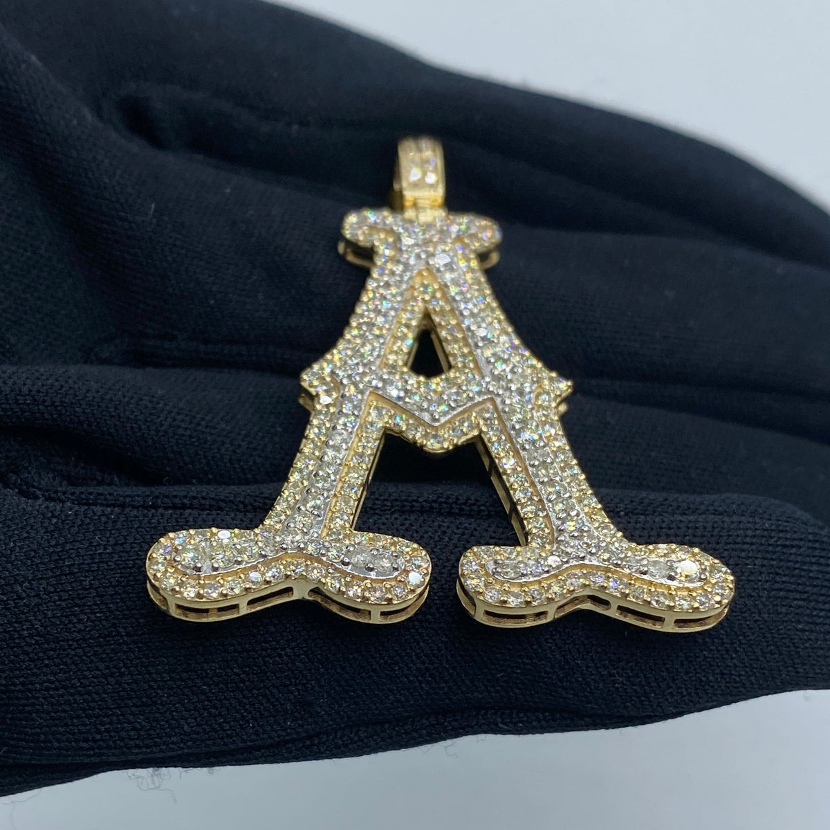 Initial A Old English Diamond Pendant - additional product view 4