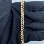 10K Gold 5mm Cuban Link Diamond Bracelet 7 in - additional product view 2